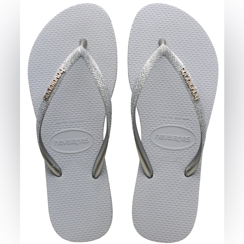 NWT Havaianas Slim Glitter Flip Flops size 9-10